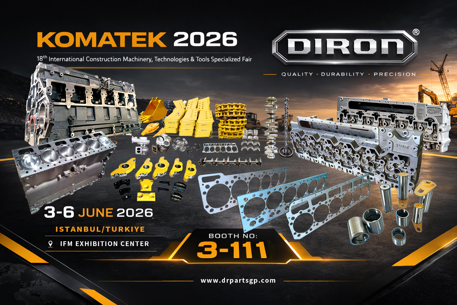 Diron Parts to Exhibit at KOMATEK 2026 in Türkiye